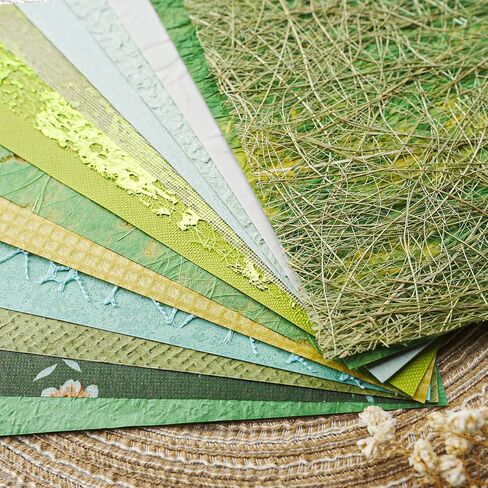 15Pcs Unique Textured Scrapbook Paper&Mesh Fabric - Handmade A5 sheet Craft Mulberry Special Paper Mixed for Scrapbooking Junk Journaling Supplies Card Materials (Pink, A5) in Saudi Arabia