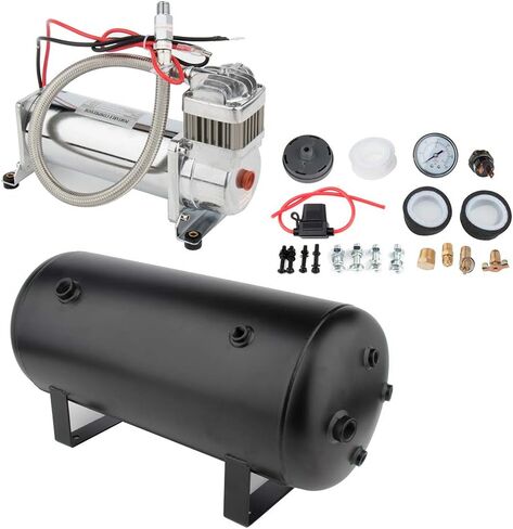 200 PSI Heavy Duty Air Horn Compressor 12v 5 Gallon Tank Train Horn Compressor and Tank Onboard Air Systems Universal Train Cars for Vehicles Semi Pickup Trucks Air Suspension Compressor Kit in Saudi Arabia
