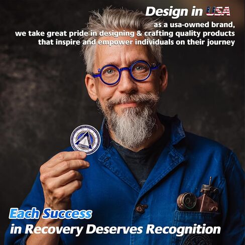 Unique Sparkly Diamond Sobriety Coin - 12 Steps Spin Triangle AA Coins - Clockwork Addiction Recovery AA Chips and Medallions - Celebrate 1-65 Prime Clean Alcoholics Anonymous Gifts for Men Women in Saudi Arabia
