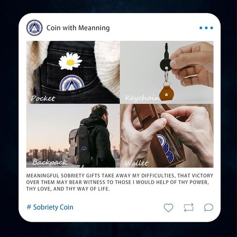 Unique Sparkly Diamond Sobriety Coin - 12 Steps Spin Triangle AA Coins - Clockwork Addiction Recovery AA Chips and Medallions - Celebrate 1-65 Prime Clean Alcoholics Anonymous Gifts for Men Women in Saudi Arabia