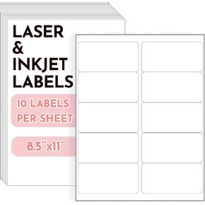 3-1/3" x 4" Shipping Labels, 240 Address Labels, Mailing Stickers Compatible for Laser/Inkjet Printers - Matte White, 6 Up per Sheet, 40 Sheets in Kuwait