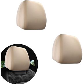 2 PCS Car Seat Headrest Cover Knitted Stretch Breathable Fully Surrounded Dust Cover Reusable Flexible Protector Universal for Most Cars Vans Trucks (Black) in Kuwait