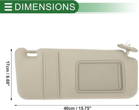 Motoforti Right Passenger Side Car Sun Visor Sun Visor Assembly for Toyota Venza 2010-2015 No.74310-0T022-A1 Plastic Glass Fabric Beige Block Sunlight in Saudi Arabia