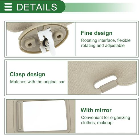 Motoforti Right Passenger Side Car Sun Visor Sun Visor Assembly for Toyota Venza 2010-2015 No.74310-0T022-A1 Plastic Glass Fabric Beige Block Sunlight in Saudi Arabia