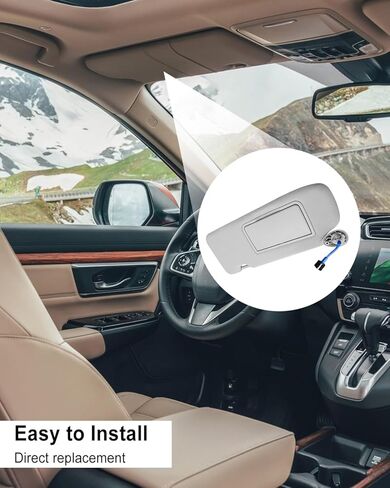 Sun Visor Fit for Honda CRV 2017 2018 2019 2020 2021 2022 Replace 83230TLAA12ZB, Right Passenger Side, Gray in Saudi Arabia