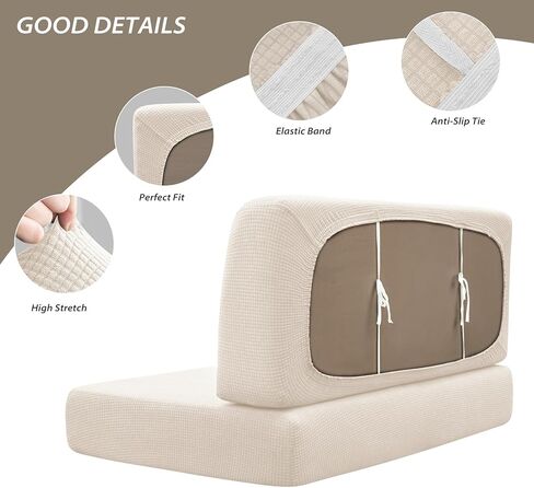 أغطية وسائد Gollense RV Dinette، أغطية وسائد قابلة للتمدد، أغطية مقاعد RV بديلة مقطعية لأريكة مقطورة السفر - تتضمن غطاءين لمسند الظهر وغطاءين للمقعد (T-Khaki) in Kuwait