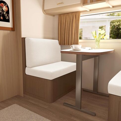 أغطية وسائد Gollense RV Dinette، أغطية وسائد قابلة للتمدد، أغطية مقاعد RV بديلة مقطعية لأريكة مقطورة السفر - تتضمن غطاءين لمسند الظهر وغطاءين للمقعد (T-Khaki) in Kuwait