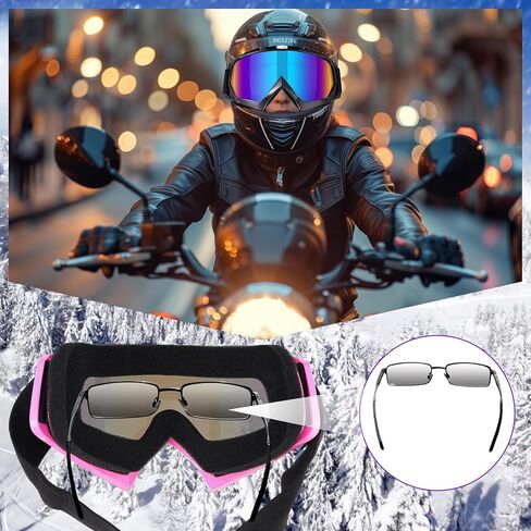 Cuffbow Motorcycle Goggles with Balaclava Face Mask, Dirt Bike Motocross ATV Riding Racing Ski Glasses for Men Women Youth in Saudi Arabia