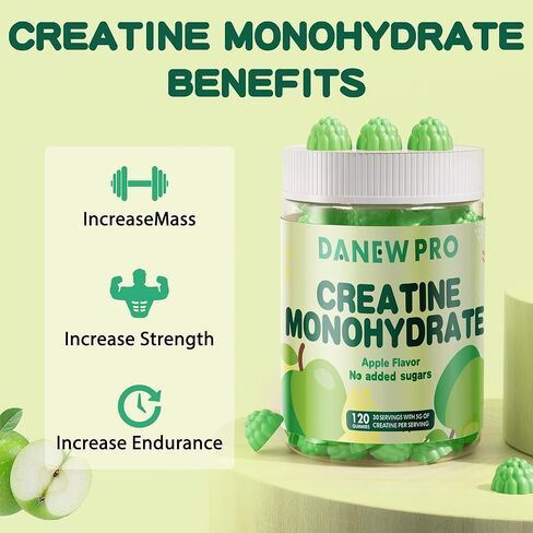 DANEW PRO Creatine Monohydrate Gummies 5000mg for Men & Women, Chewables Creatine Monohydrate Supplement(120 Count)-Blueberry Flavor in Saudi Arabia