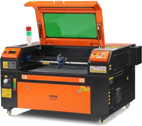 VEVOR 60W CO2 Laser Engraver، 16 × 24 بوصة، 19.7 IPS آلة قطع بالليزر مع مساعدة هواء ثنائية الاتجاه، متوافقة مع LightBurn، CorelDRAW، AutoCAD، Windows، Mac OS، Linux، لنسيج الأكريليك الخشبي المزيد in Saudi Arabia