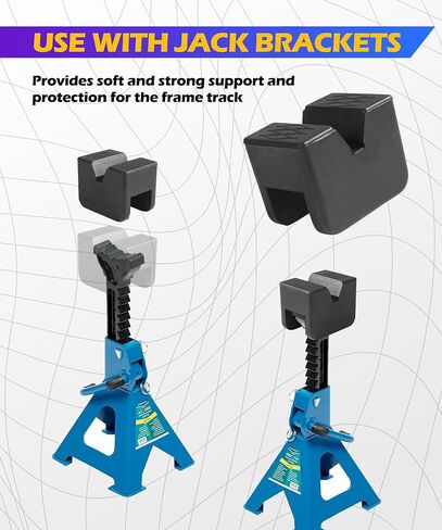Car Jack Stand Pads,Floor Jack Rubber Pad,Car Accessories,Auto Jacks Buffer Pads,Slotted Rubber Pinch Weld Jacks Adapter for Protecting Cars Chassis,Fit for Most Trucks,SUVs,RVs,Vans(2PCS) in Saudi Arabia