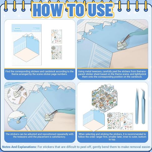 20 مجموعة من كتاب المشهد الملصق ثلاثي الأبعاد DIY، مشهد متساوي القياس لحيوان كرتوني لطيف، مجموعة ملصقات منزلية ثلاثية الأبعاد DIY، علاج بالملصقات للأطفال البالغين، يؤدي إلى تخفيف التوتر بمرور الوقت، هدايا عيد الميلاد للأطفال in Kuwait