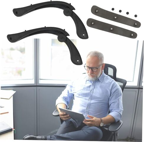 DOITOOL Swivel Chair Armrests Set Adjustable Office Chair Armrest Replacement Grip Handles for Ergonomic Support Compatible in Saudi Arabia
