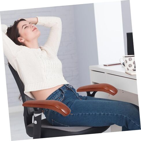 Uonlytech Wooden Armrest Pads for Office Chairs Ergonomic Oak Armrest Covers 1 Pair of Comfortable Chair Arm Pads for Desk in Saudi Arabia