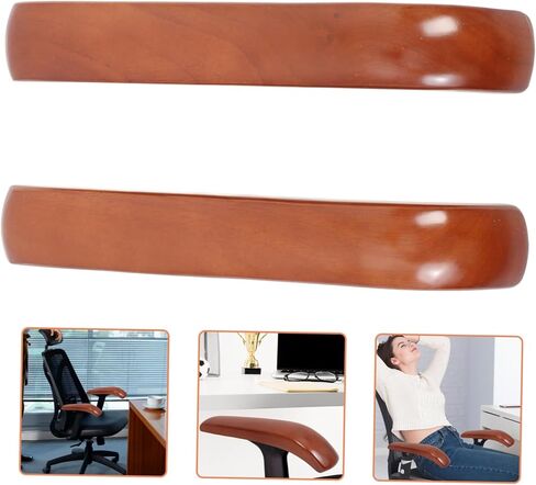 Uonlytech Wooden Armrest Pads for Office Chairs Ergonomic Oak Armrest Covers 1 Pair of Comfortable Chair Arm Pads for Desk in Saudi Arabia