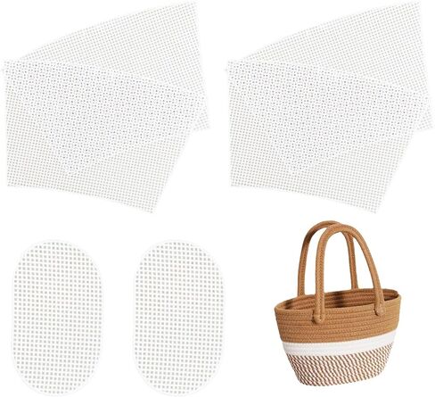 2 Sets Crochet Bag Canvas Sheets, Clear Mesh Plastic Canvas Sheets for Crochet Bucket Bag Making, Embroidery, Acrylic Yarn Crafting Projects (White) in Saudi Arabia