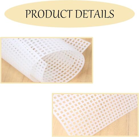 2 Sets Crochet Bag Canvas Sheets, Clear Mesh Plastic Canvas Sheets for Crochet Bucket Bag Making, Embroidery, Acrylic Yarn Crafting Projects (White) in Saudi Arabia