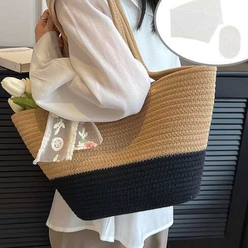 2 Sets Crochet Bag Canvas Sheets, Clear Mesh Plastic Canvas Sheets for Crochet Bucket Bag Making, Embroidery, Acrylic Yarn Crafting Projects (White) in Saudi Arabia