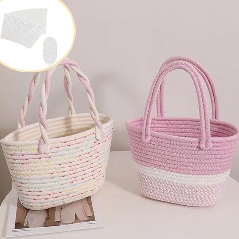 2 Sets Crochet Bag Canvas Sheets, Clear Mesh Plastic Canvas Sheets for Crochet Bucket Bag Making, Embroidery, Acrylic Yarn Crafting Projects (White) in Saudi Arabia