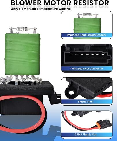 HVAC Blower Motor Resistor - Compatible with 1999-2006 Chevy Silverado GMC Sierra 1500 2500 3500, 2000-2002 GMC Yukon XL - Replaces for 89019089 973-004 89018597 in Kuwait