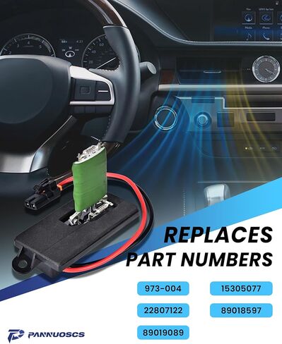 HVAC Blower Motor Resistor - Compatible with 1999-2006 Chevy Silverado GMC Sierra 1500 2500 3500, 2000-2002 GMC Yukon XL - Replaces for 89019089 973-004 89018597 in Kuwait
