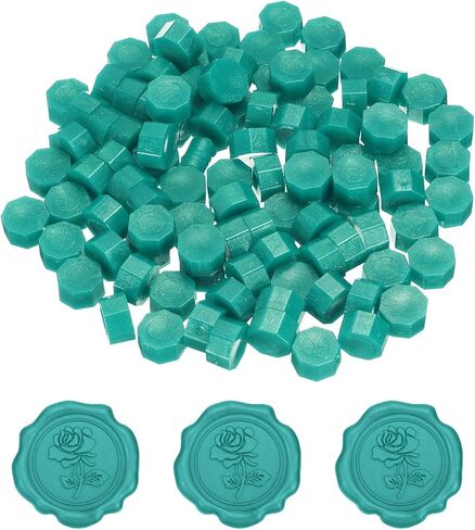PATIKIL Wax Seal Beads, 4 Pcs Hexagon Sealing Beads Kit for Wax Seal Stamp for Wedding Invitation Letter Envelope DIY Crafts Card Gift Wrapping, Green in Saudi Arabia