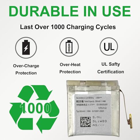 Fit for 45mm Galaxy Watch 3 Battery Replacement, EB-BR840ABY Battery for Samsung Galaxy Watch 3 SM-R840 SM-R845 40mm, with Installation Manual, Repair Toolkit in Saudi Arabia