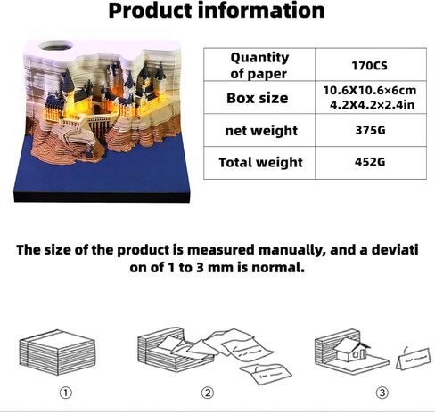 3D Calendar 2026, Pen Holder Tree House, Detachable Calendar 2026, DIY Desktop Decoration,3D Notepad, (castle) in Saudi Arabia