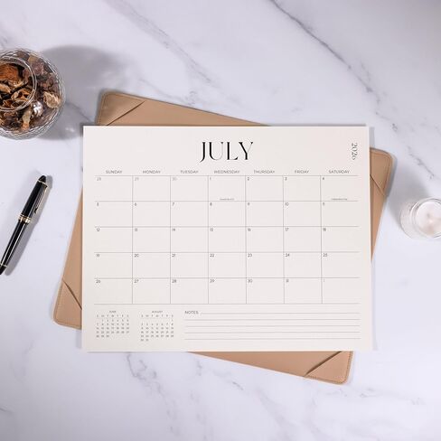 Simplified Desk Calendar 2026-2027 with Desktop Mat, Desk Pad Calendar from January 2026 to June 2027, 14 x 11 Inch, Desk Blotter Calendar for Home Office and School, Easy Planning, Apricot in Kuwait
