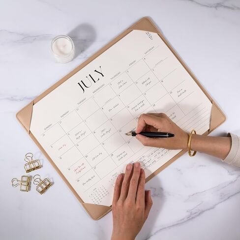 Simplified Desk Calendar 2026-2027 with Desktop Mat, Desk Pad Calendar from January 2026 to June 2027, 14 x 11 Inch, Desk Blotter Calendar for Home Office and School, Easy Planning, Apricot in Kuwait