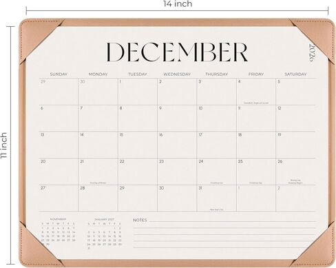 Simplified Desk Calendar 2026-2027 with Desktop Mat, Desk Pad Calendar from January 2026 to June 2027, 14 x 11 Inch, Desk Blotter Calendar for Home Office and School, Easy Planning, Apricot in Kuwait