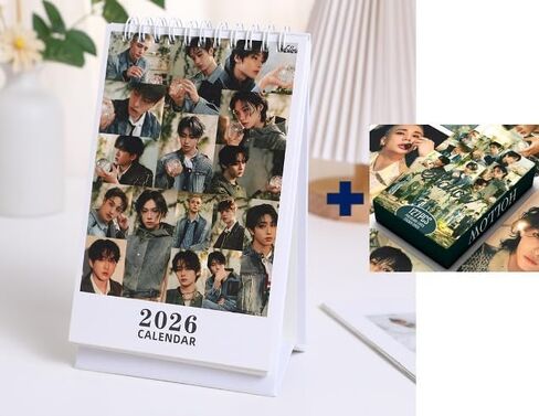 2026 Stray Kids Desk Calendar - Kpop Idol Photo Calendar + Photo card Set Option (Type A-2026 Calendar only) in Saudi Arabia