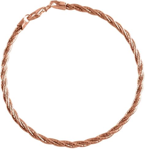 Verona Jewelers 925 Sterling Silver Diamond Cut Flexible Italian Spring Omega Braided Sparkle Necklace- Twisted Omega Rope Chain Chain Necklace, 3MM Silver Necklace in Kuwait