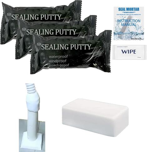 3PCS White Waterproof Plumbers Putty | Moldable Duct Seal for Leak Repair, Wall Crack & Pipe Sealing | Indoor & Outdoor Fast-Drying, Odorless, Long-Lasting Sealant for AC Holes, Drains & Wiring Gaps in Saudi Arabia