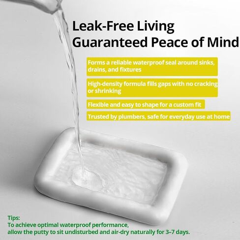 3PCS White Waterproof Plumbers Putty | Moldable Duct Seal for Leak Repair, Wall Crack & Pipe Sealing | Indoor & Outdoor Fast-Drying, Odorless, Long-Lasting Sealant for AC Holes, Drains & Wiring Gaps in Saudi Arabia