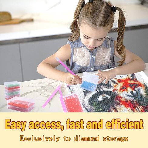 12 Pcs Small Trays with Lids Diamond Painting Storage Containers Trays, Diamond Painting Accessories, Box Package, Convex Point Bottom Design for Efficient Crafting in Kuwait