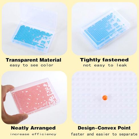 12 Pcs Small Trays with Lids Diamond Painting Storage Containers Trays, Diamond Painting Accessories, Box Package, Convex Point Bottom Design for Efficient Crafting in Kuwait