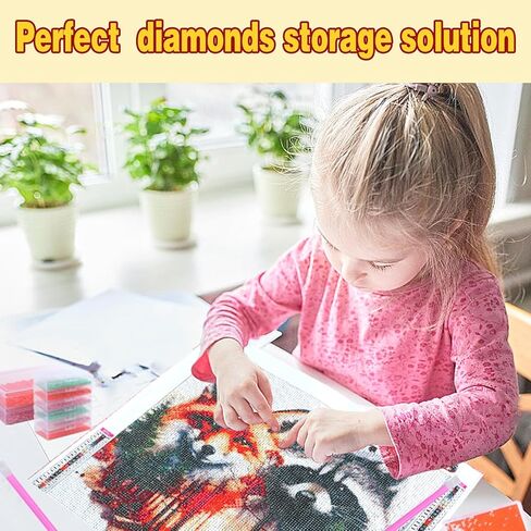 12 Pcs Small Trays with Lids Diamond Painting Storage Containers Trays, Diamond Painting Accessories, Box Package, Convex Point Bottom Design for Efficient Crafting in Kuwait