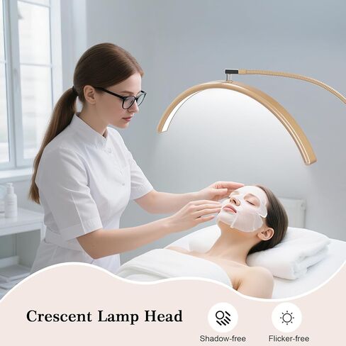 Half Moon Lash Light for Eyelash Extensions & Estheticians, Dimmable LED Lash Lamp with Flexible Gooseneck, Shadow-Free Moon Light for Lash Tech, Tattoo, SPA, Eyelash Lamp in Saudi Arabia