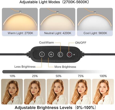 Half Moon Lash Light for Eyelash Extensions & Estheticians, Dimmable LED Lash Lamp with Flexible Gooseneck, Shadow-Free Moon Light for Lash Tech, Tattoo, SPA, Eyelash Lamp in Saudi Arabia