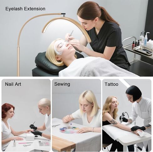 Half Moon Lash Light for Eyelash Extensions & Estheticians, Dimmable LED Lash Lamp with Flexible Gooseneck, Shadow-Free Moon Light for Lash Tech, Tattoo, SPA, Eyelash Lamp in Saudi Arabia