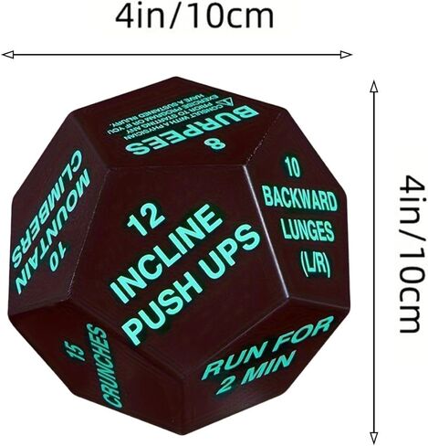DYNWAVE Workout Game Dice Bodyweight Sports Dice 12 Sided Dice Exercise Decision Dice Fitness Challenge Dice for Teens Beginners in Saudi Arabia