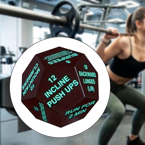 DYNWAVE Workout Game Dice Bodyweight Sports Dice 12 Sided Dice Exercise Decision Dice Fitness Challenge Dice for Teens Beginners in Saudi Arabia