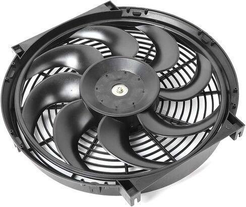 Electric Universal Radiator Cooling Fan Assembly Slim Lightweight High Efficiency for Most Car Radiators Mounting Kit Included in Saudi Arabia