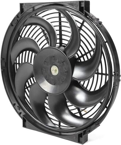 Electric Universal Radiator Cooling Fan Assembly Slim Lightweight High Efficiency for Most Car Radiators Mounting Kit Included in Saudi Arabia