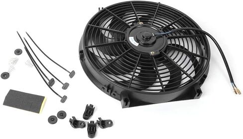 Electric Universal Radiator Cooling Fan Assembly Slim Lightweight High Efficiency for Most Car Radiators Mounting Kit Included in Saudi Arabia