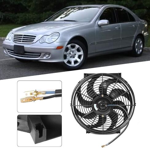 Electric Universal Radiator Cooling Fan Assembly Slim Lightweight High Efficiency for Most Car Radiators Mounting Kit Included in Saudi Arabia