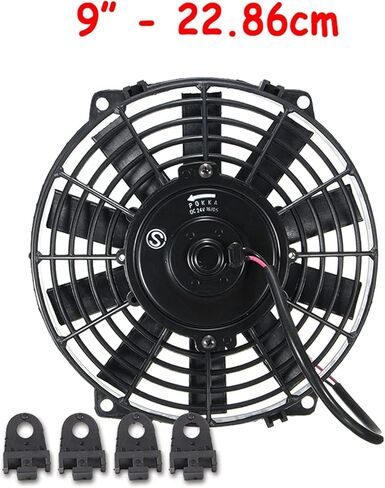 8 9 10 12 14 Inch Universal Slim Fan Push Pull Electric Radiator Fan Cooling Mounting Kit 80W 2100Rpm Car Fan and Kit in Saudi Arabia