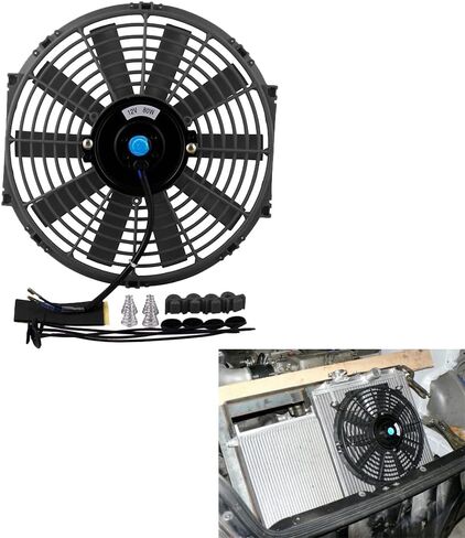 12Inch 80W Universal Slim Push Pull Electric Radiator Cooling Fan Kit in Saudi Arabia