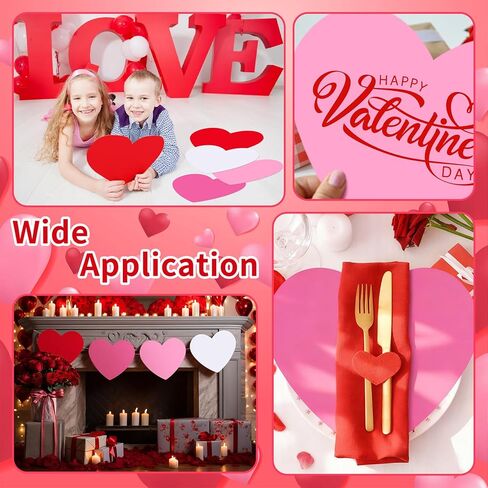 Fuutreo 36 Pcs Valentine's Day Large Heart Cutouts Paper 12 Inch Heart Cutouts Bulk Double Sided Craft for Love and Peace Wall Bulletin Board Decoration Valentine's Day Craft (Red White) in Saudi Arabia